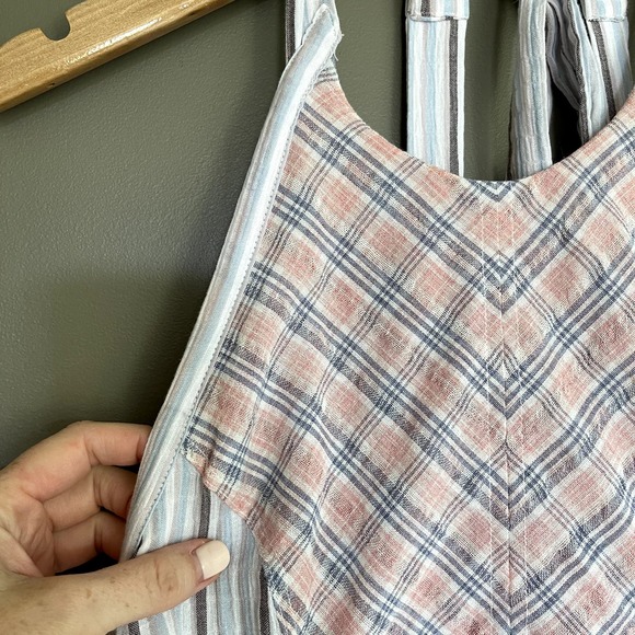 Free People Color Theory Midi Dress Pink Combo Size XS Plaid Backless Sleeveless - Picture 7 of 16